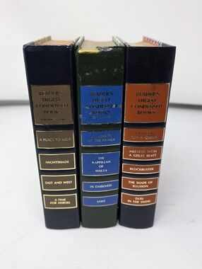 Lot 3 Vintage Readers Digest Condensed Books Colored Covers Staging Decor